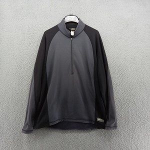 REI Sweater Mens XL Black Gray Performance 1/2‎ Zip Pullover Performance Stretch